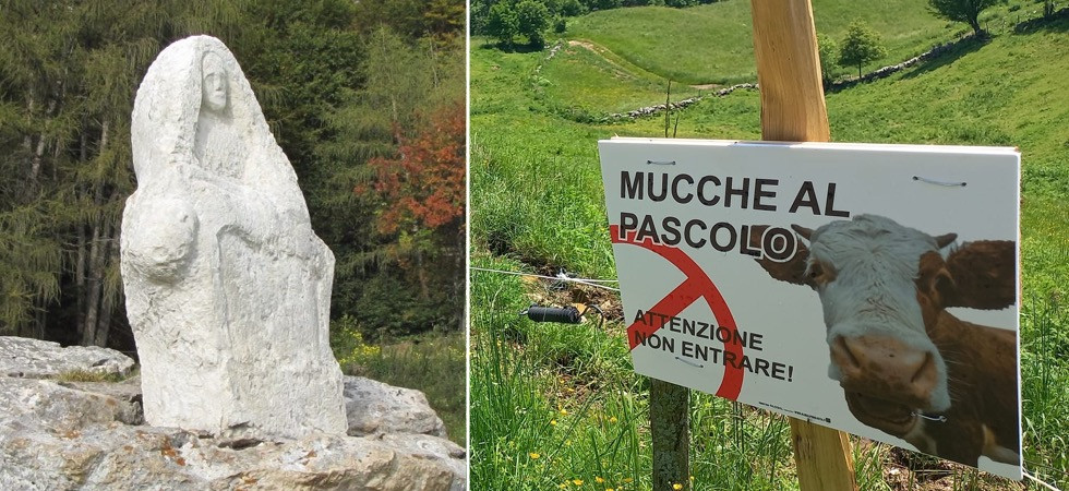 A sinistra foto di Nicola Valsecchi dalla pagina Facebook "Salviamo la Lessinia"